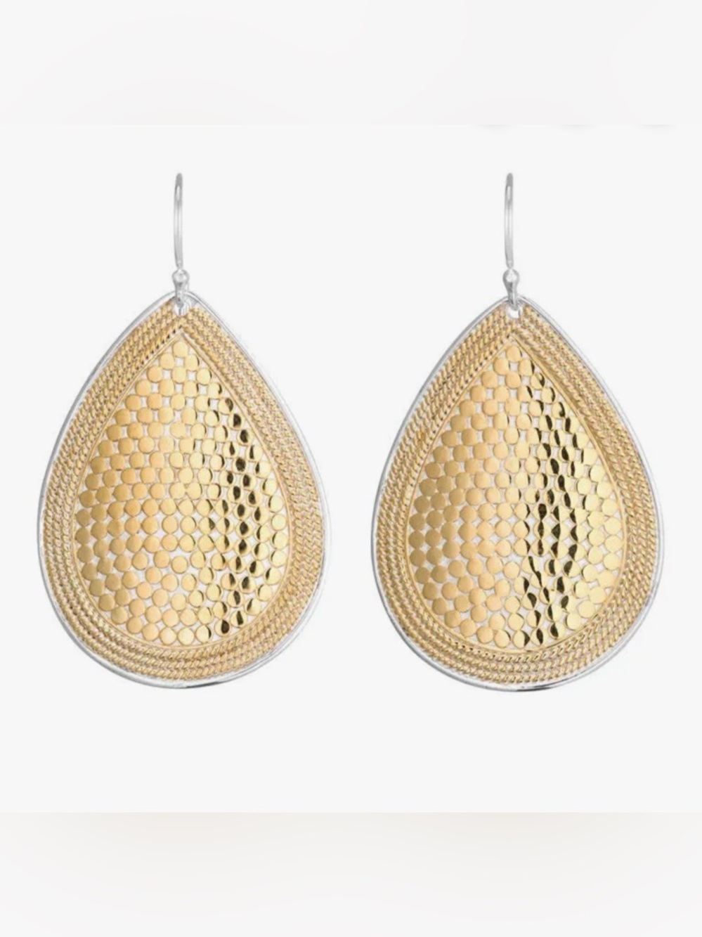 Anna Beck Classic Large Drop Earrings - Two-Tone - Picture 2 of 4